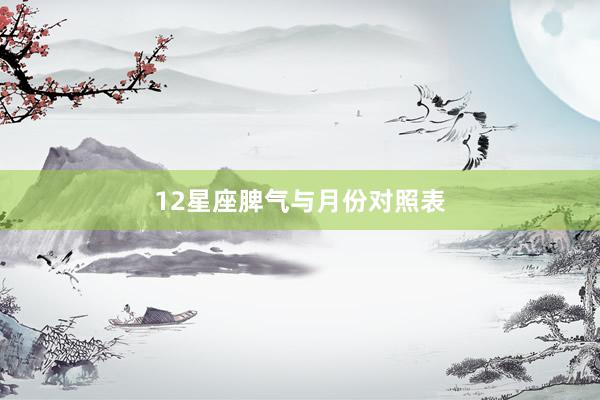 12星座脾气与月份对照表